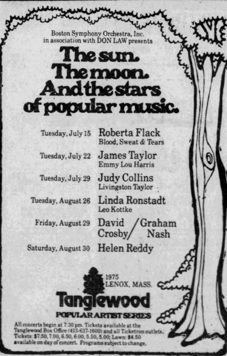 Roberta Flack / Blood, Sweat & Tears @ Tanglewood (July 15, 1975)