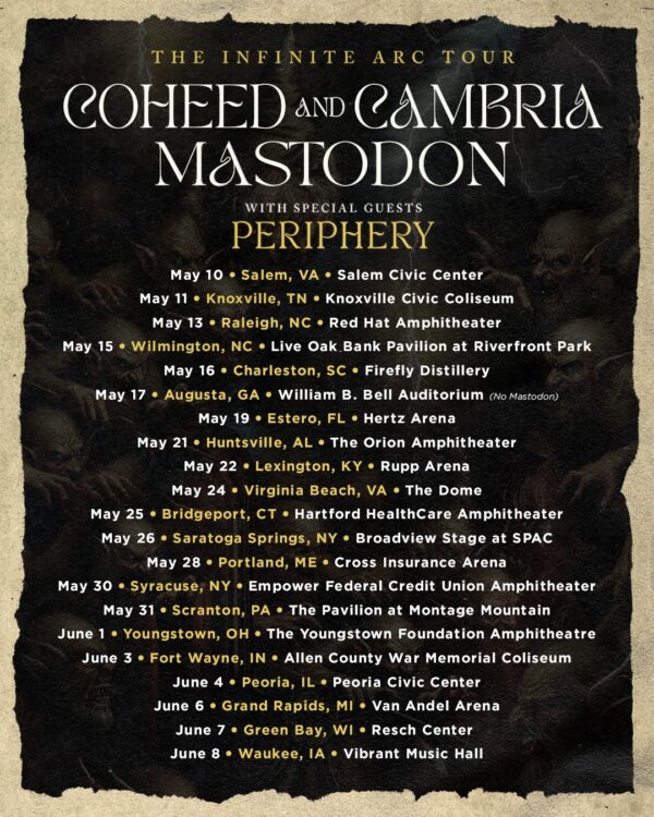 Coheed and Cambria / Mastodon / Periphery @ Saratoga Performing Arts Center (May 26, 2025)