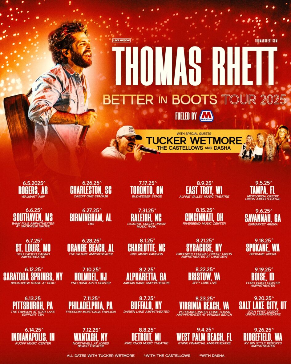 Thomas Rhett / Tucker Wetmore / The Castellows @ Saratoga Performing Arts Center (June 12, 2025)