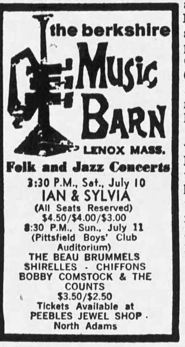 The Beau Brummels / The Chiffons / The Shirelles / Bobby Comstock and the Counts at Pittsfield Boys’ Club of America (July 11, 1965)