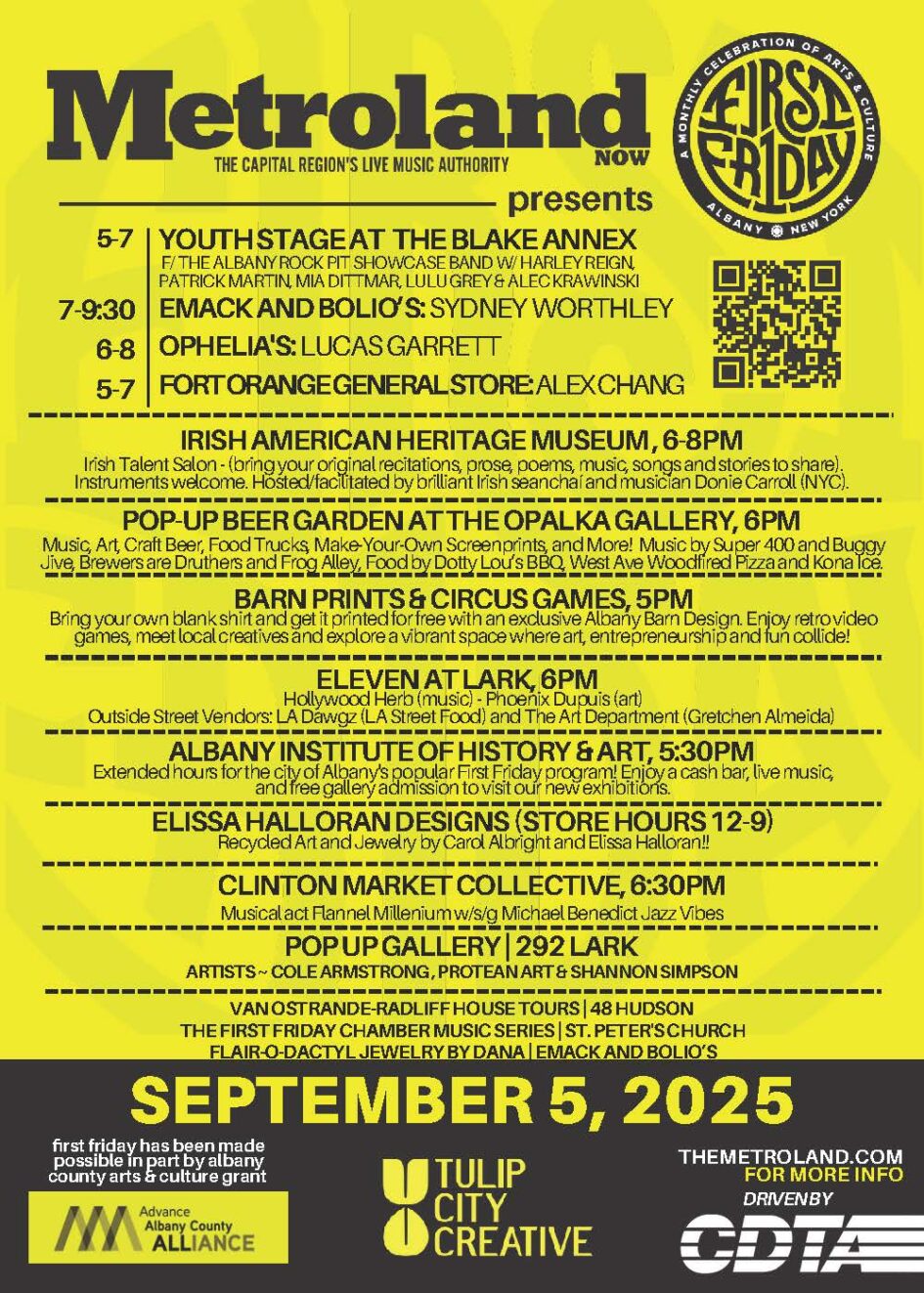 “First Friday” @ Various Locations, Albany (September 5, 2025)